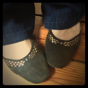 Calleen Cordero olive & metal rivet flats